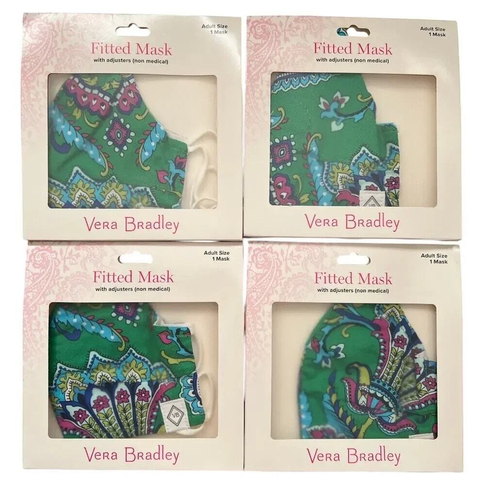 Lot 4 Vera Bradley Floral Cotton Mask w/ Tags, Adult Size